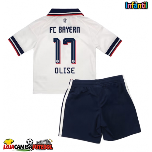 Camisa de Futebol Bayern Munich Michael Olise #17 Equipamento Secundário Infantil 2026-27 Manga Curta (+ Calças curtas)